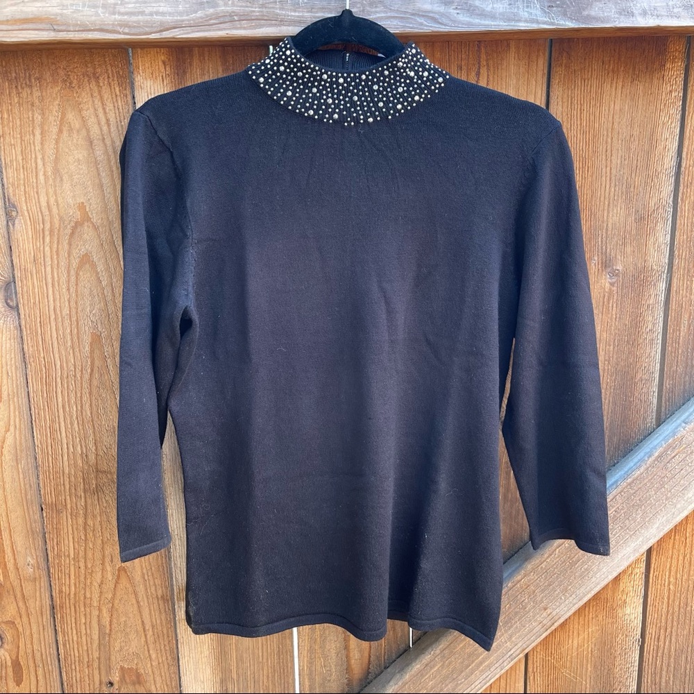 NWT premise • black mock neck shirt with sparkles